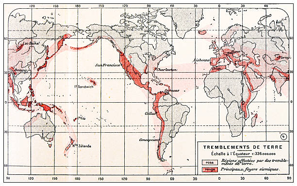 Map from old French Atlas: Seismic regions