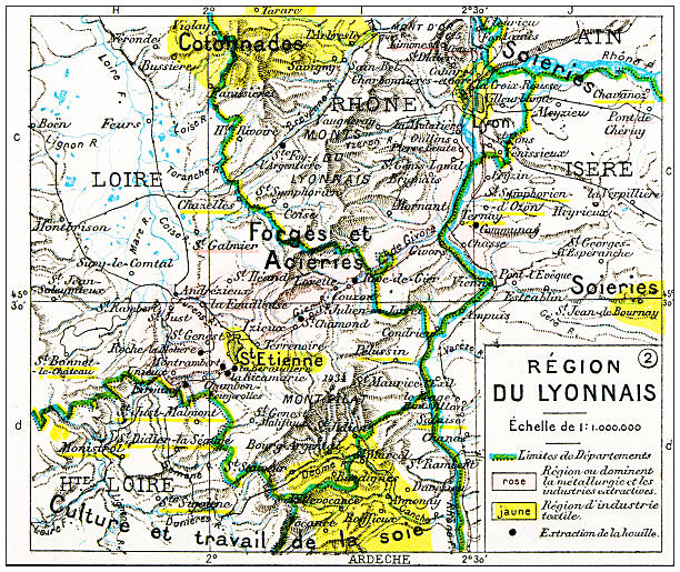 Map from old French Atlas: Lyonnais