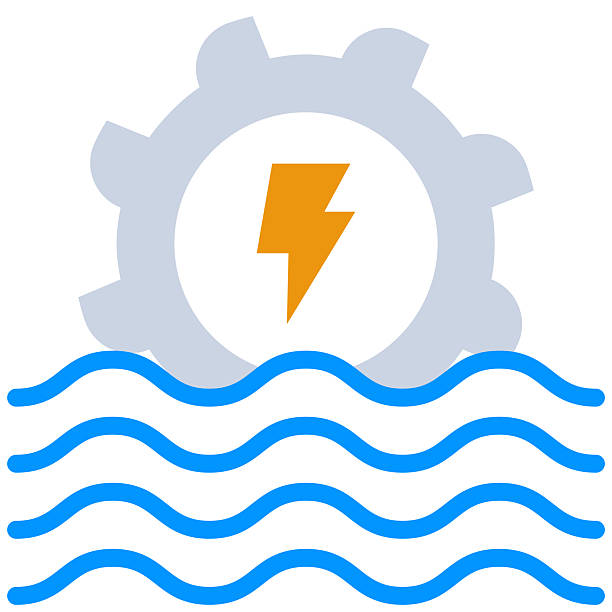 Water Turbine icon, Flat design style vector illustration