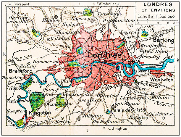 ロンドンの市内地図 1895 - 地図のベクターアート素材や画像を多数ご