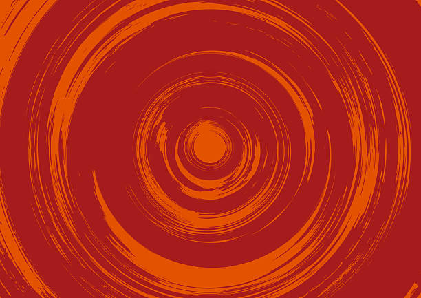 A vivid abstract artwork composed of layered concentric circular brush strokes in warm orange and deep red tones. The swirling rings create a sense of rotation, depth, and energetic movement, enhanced by the textured, painterly strokes. This dynamic composition is ideal for modern posters, album covers, digital art, bold backgrounds, and expressive design projects.