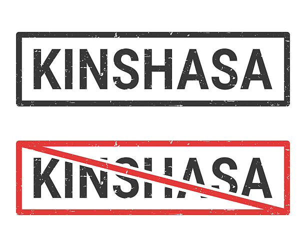 Kinshasa - Rubber stamps with crossed out stamp on white background Kinshasa. Rubber stamps for your own design, isolated on a blank background. The first stamp is in black ink. The second stamp is in red ink with the text in black. The text is crossed out with a red line, it is an exclusion or prohibition stamp. The rubber stamps have a slight grunge texture. Vector Illustration (EPS file, well layered and grouped). Easy to edit, manipulate, resize or colorize. Vector and Jpeg file of different sizes. postage stamp flags central africa stock illustrations