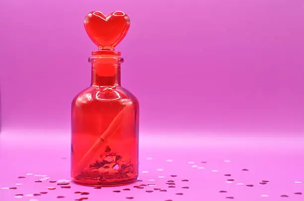 Photo of romantic bottle message