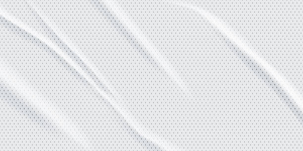 ilustrații de stoc cu fundal cu textură de tricou alb. material ondulat din plasă gri cu găuri mici perforate și umbre pentru îmbrăcăminte sportivă, sportivă, machete de design uniform. ilustrație vectorială realistă - echipament de baseball
