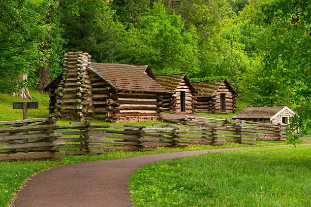 Photo of Commander in Chief's Guard Huts at Valley Forge