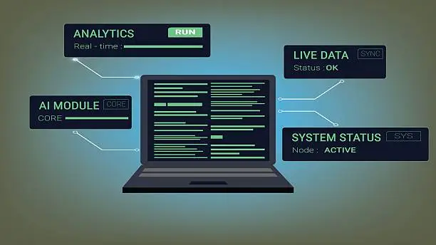 Photo of AI data analytics dashboard workspace