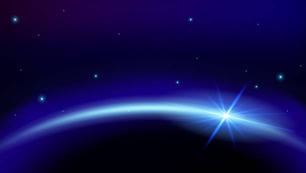 Eclipse elegant dark blue background vector art illustration
