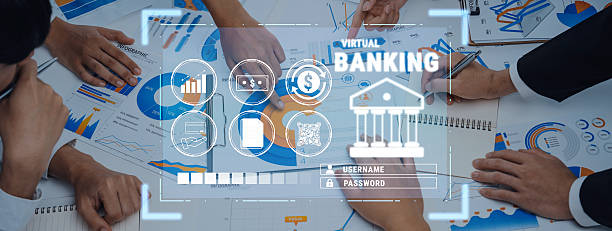 Collaborative Workspace for Digital Banking with Data Analysis Charts and Virtual Interface Elements in a Modern Financial Setting Quark Collaborative Workspace for Digital Banking with Data Analysis Charts and Virtual Interface Elements in a Modern Financial Setting Quark. Money Funding login stock pictures, royalty-free photos & images