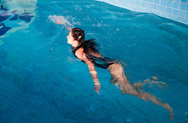 istock Attractive girl in swimming pool 450000121