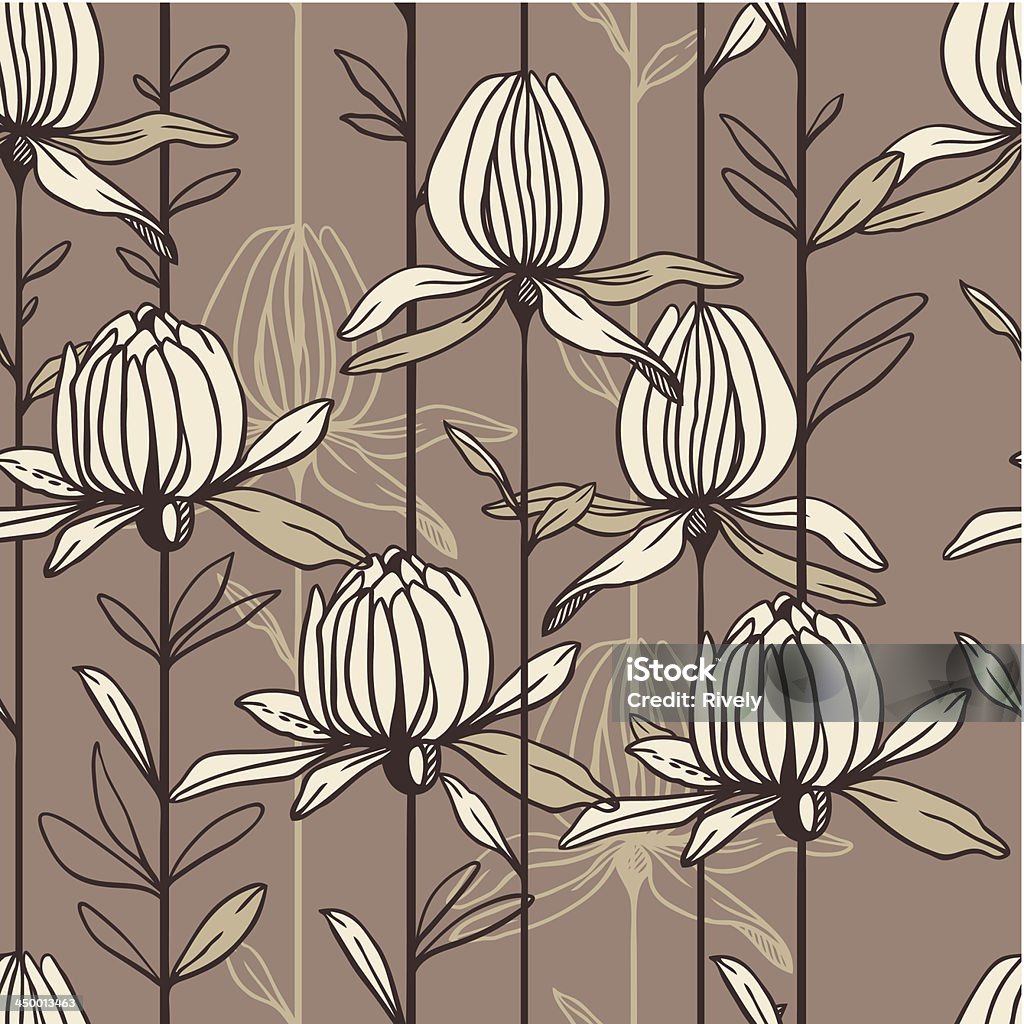 Motif sans couture de fleurs en tons pastels - clipart vectoriel de Arbre en fleurs libre de droits