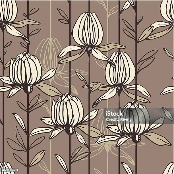 Motif Sans Couture De Fleurs En Tons Pastels Vecteurs libres de droits et plus d'images vectorielles de Arbre en fleurs - Arbre en fleurs, Beauté, Beige