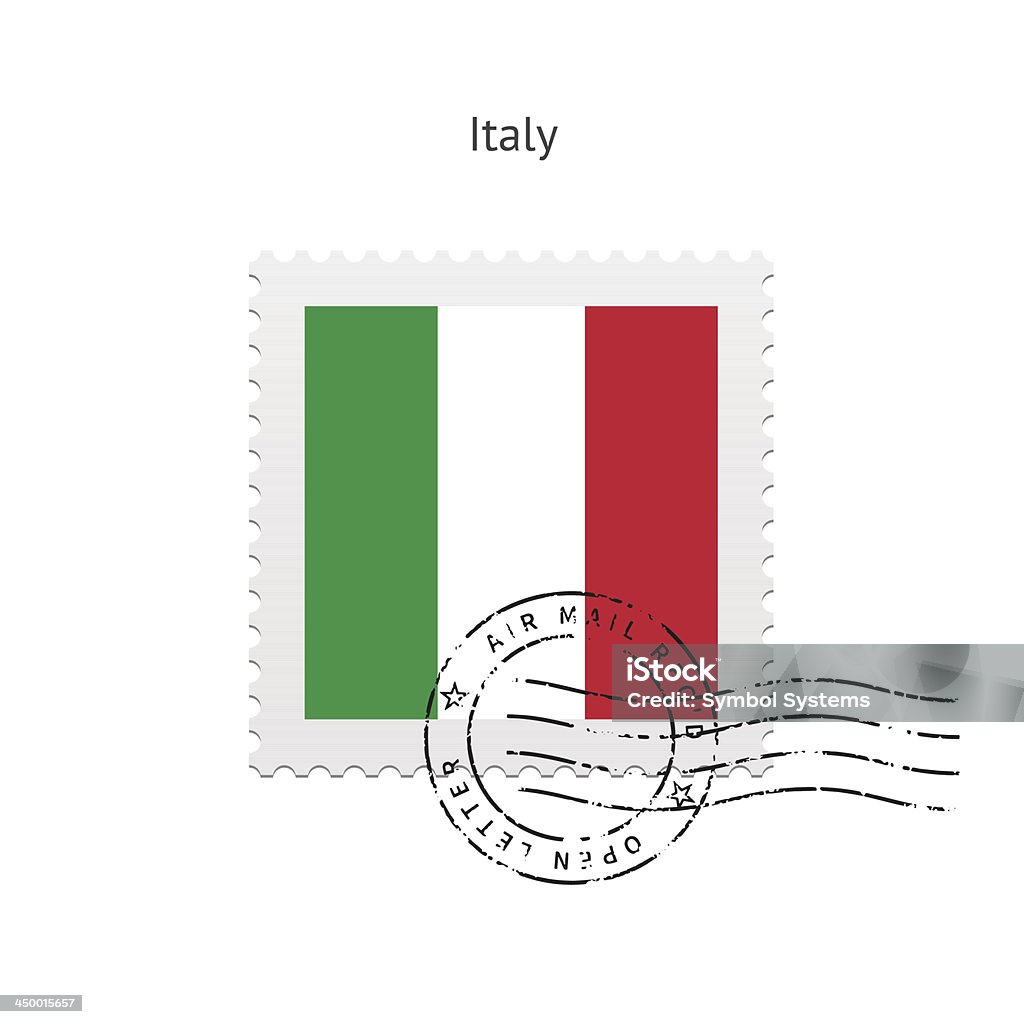 Italy Flag Postage Stamp Stock Illustration - Download Image Now - Clip