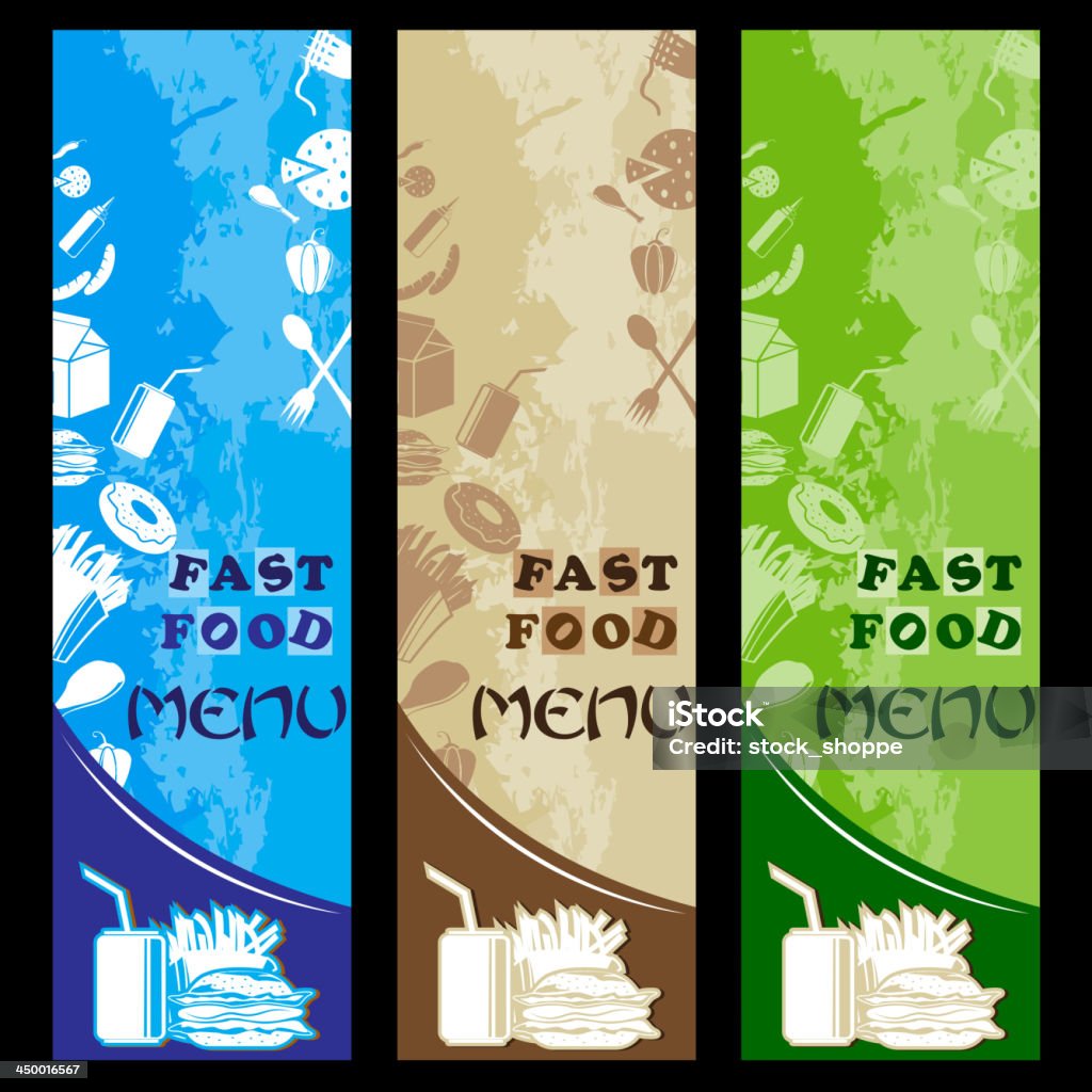 Fast Food Menu Modello - arte vettoriale royalty-free di Albergo