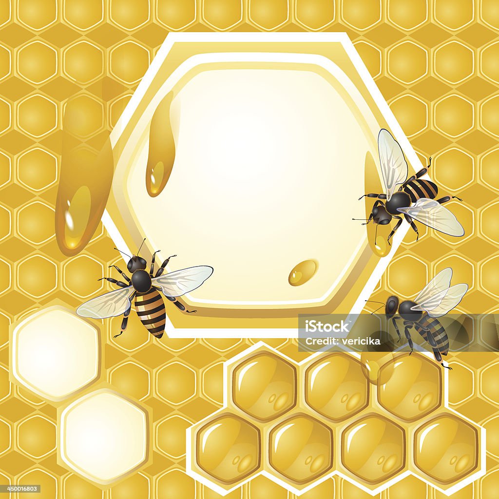 Фон с пчел в виде пчелиных сот - Векторная графика Булочка в карамели роялти-фри