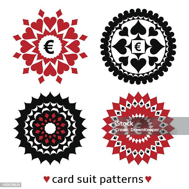 Four Card Suit Round Patterns Stock Illustration - Download Image Now - Abstract, Backgrounds, Casino
