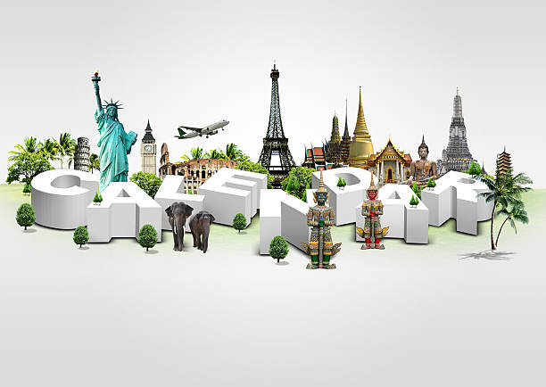 istock Calendar on travel background, concept 450029649