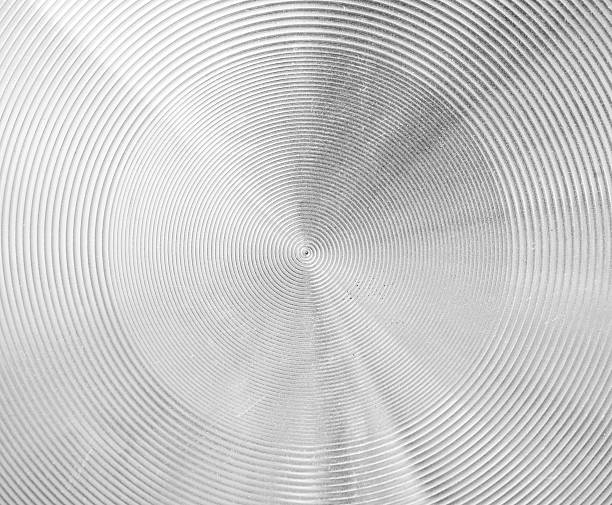 High contrast circular brushed aluminium metal texture