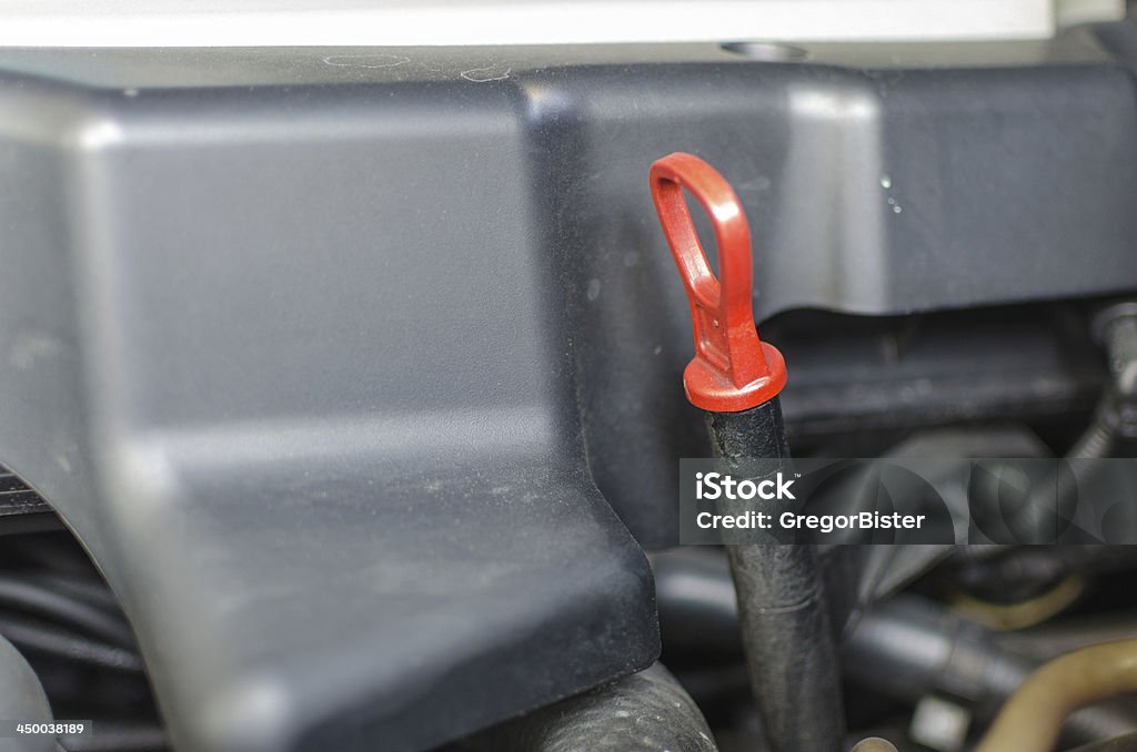 Engine oil dipstick. Close-up of an engine oil dipstick. Auto Repair Shop Stock Photo