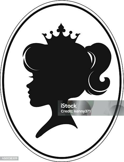 Mädchen Prinzessin Silhouette Stock Vektor Art und mehr Bilder von Prinzessin - Prinzessin, Kontur, Profil