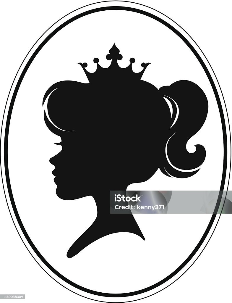 Niña princesa silueta - arte vectorial de Princesa libre de derechos