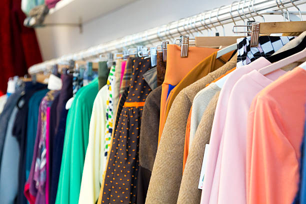 istock Colorful lady clothes in shop. 450041883