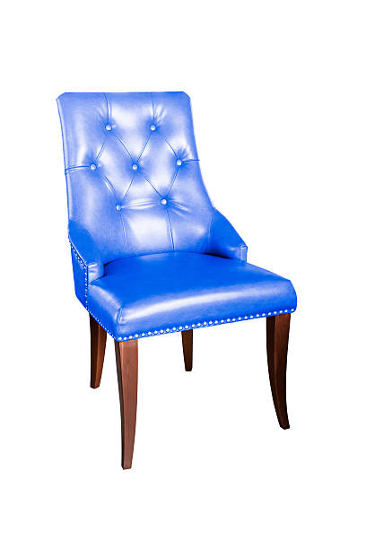istock blue leather chair isolated on white with clipping path 450046395