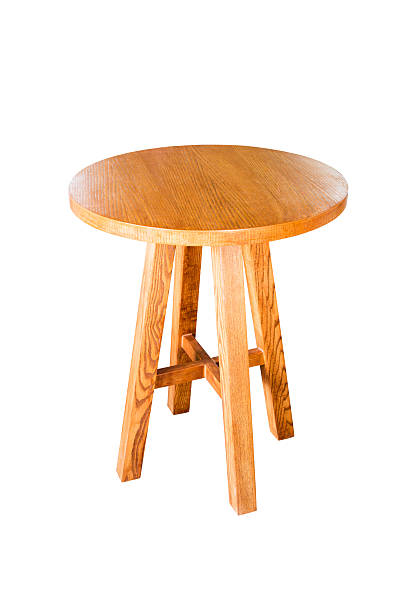 istock wooden round table isolated on white background,with clipping pa 450046607