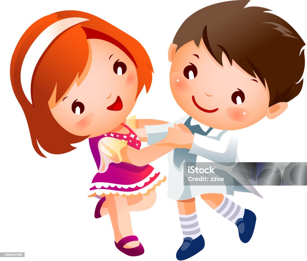 少年と少女の踊り - 2人のロイヤリティフリーベクトルアート