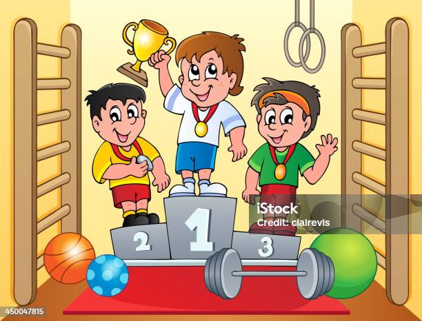 Sport And Gym Topic Image 6 Stock Illustration - Download Image Now - Bronze - Alloy, Bronze Medal, Gold - Metal