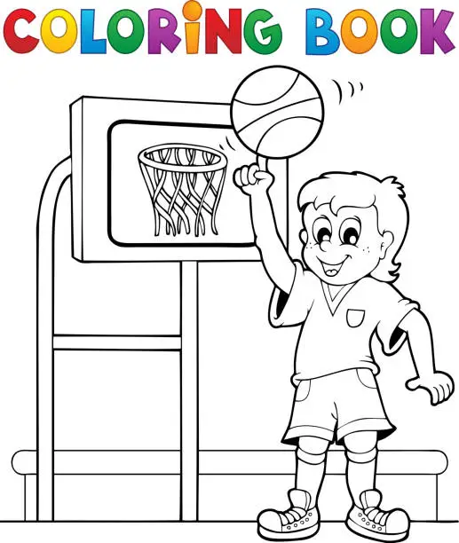 Vector illustration of Coloring book sport and gym theme 3