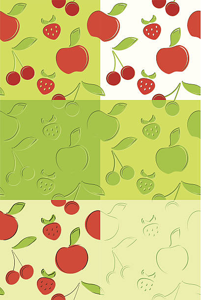 obst-muster - apple granny smith apple red green stock-grafiken, -clipart, -cartoons und -symbole