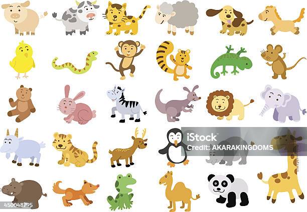 Extra Large Set Of Animals Stock Illustration - Download Image Now - Animal, Bear, Camel