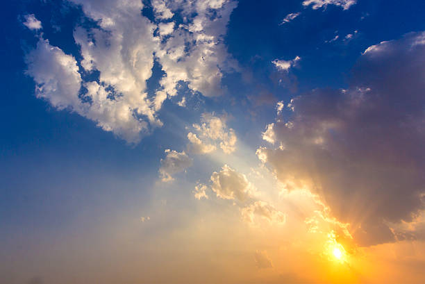istock spectacular golden sunset with clouds 450048837