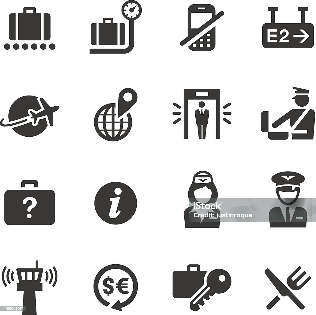 Basic-iconos de aeropuerto y viajes - arte vectorial de Ícono libre de derechos