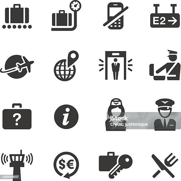 Basic Airport And Travel Icons Stock Illustration - Download Image Now - Icon Symbol, Security Check, Airport