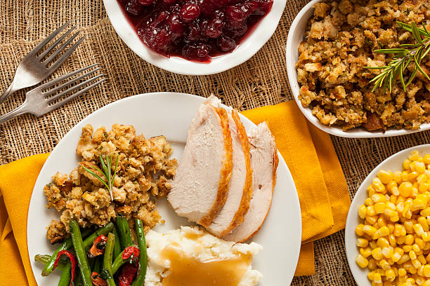 istock Homemade traditional turkey thanksgiving dinner 450060041