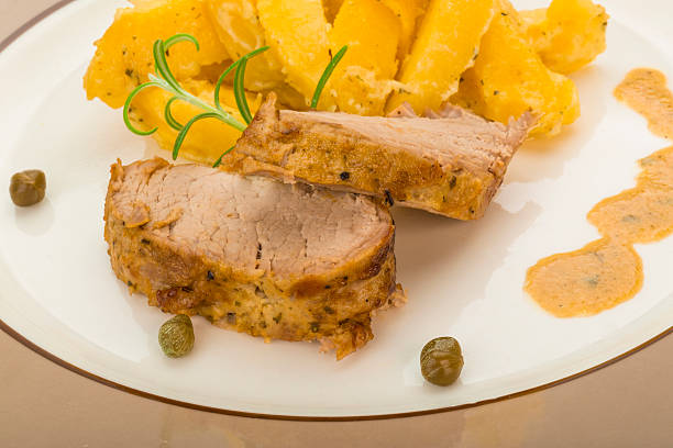 istock Grilled pork with potato 450060243