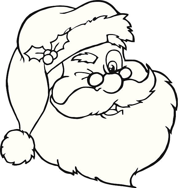 Black and White Santa Claus Winking Similar Illustrations: black and white eyeglasses clip art stock illustrations