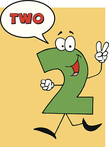 Funny Number Guy Two With Speech Bubble Stock Illustration - Download Image  Now - Backgrounds, Cartoon, Characters - iStock