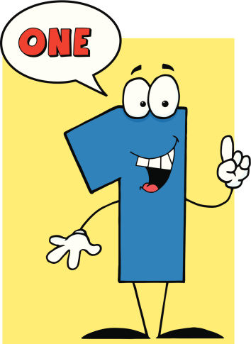 Funny Number Guy One With Speech Bubble Stock Illustration - Download Image  Now - Backgrounds, Cartoon, Characters - iStock
