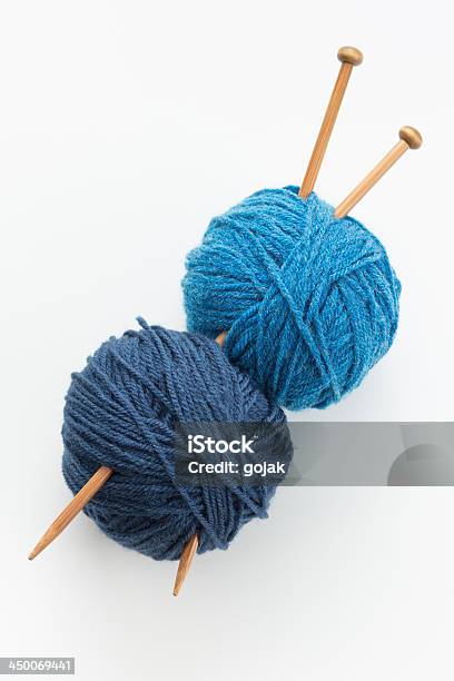 Knitting Stock Photo - Download Image Now - Ball Of Wool, Knitting Needle, White Background