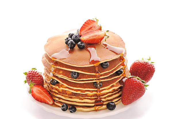 istock Pancakes with strawberry and blueberries 450074777