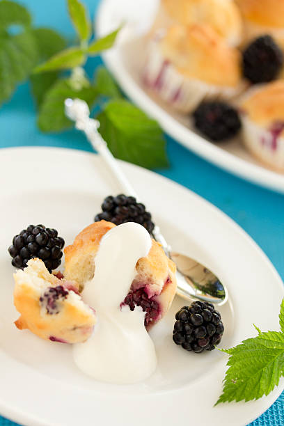 muffin con blackberry. - muffin blueberry muffin blueberry food foto e immagini stock