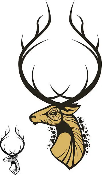 Vector illustration of stylized deer head