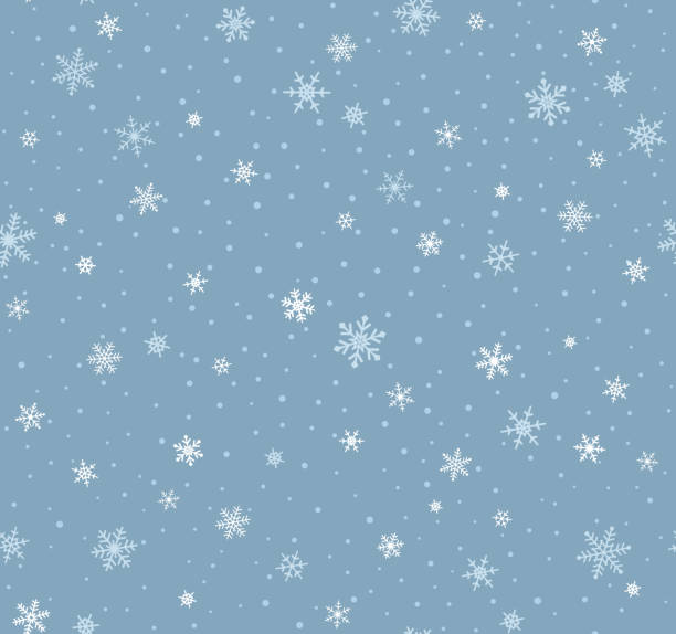 illustrazioni stock, clip art, cartoni animati e icone di tendenza di seamless pattern di fiocchi di neve - snow