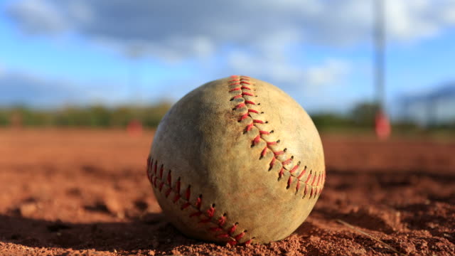 Time lapse of baseball on field