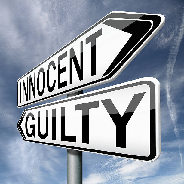 innocent guilty innocent or guilty, presumption of innocence until proven guilt as charged in a fair trial. Crime punishment! innocence stock pictures, royalty-free photos & images