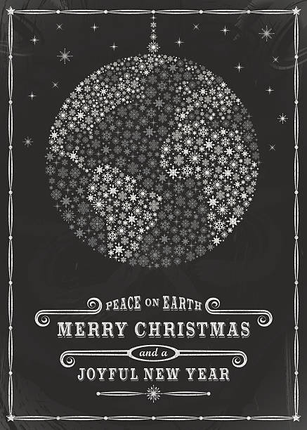 世界のクリスマス Oranament 黒板 ベクターアートイラスト