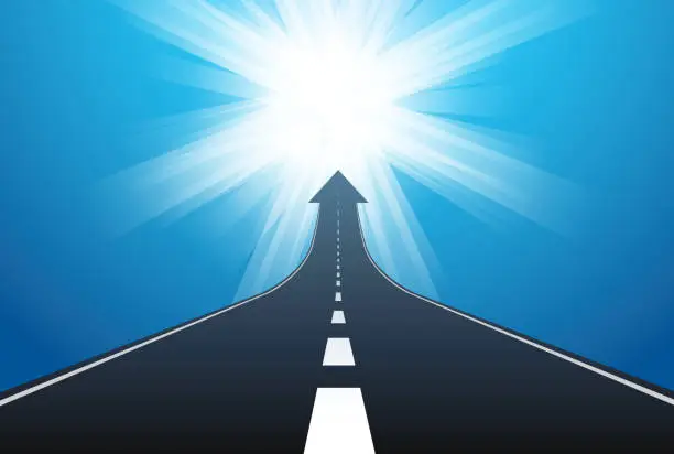 Vector illustration of Road lead to success