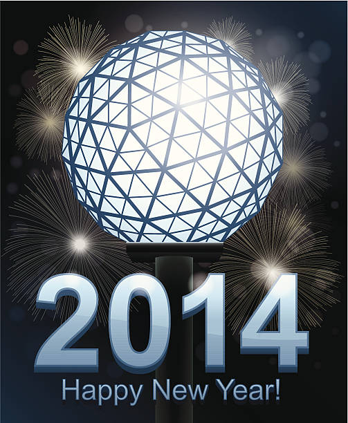 New Year's Eve 2014 EPS Vector Illustration. Created with Adobe Illustrator 10. Uses blends, transparencies and a gradient mesh. Elements are on different layers for easy separation. times square stock illustrations
